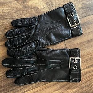 Coach Women's Soho Leather & Cashmere Gloves